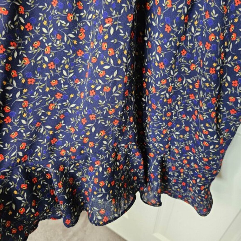 JACK by BB DAKOTA Blue Floral Mini Dress Long sleeves Size S - Picture 6 of 16